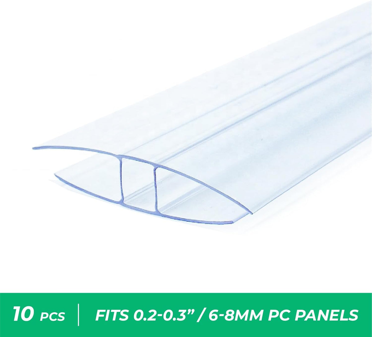 Greenhouses Polycarbonate Greenhouse Panels Connectors - Fit 6mm or 8mm Twin-Wall Polycarbonate