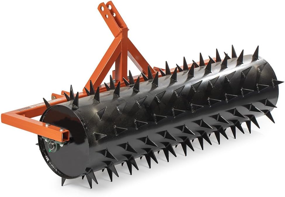 Titan Attachments 3 Point 5 ft Drum Spike Aerator, Fits Cat 1 & 2 Tractors, Tow-Behind Soil