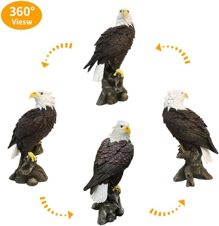 Garden Decor Sculptures Statues Outdoor, Bald Eagle Statue Christmas Animal Decoration, Home Patio