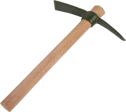 Forged Heat Treated One Piece Intact cast Iron Hoe,Weeding Garden Pick Axe,for Gardening,Camping