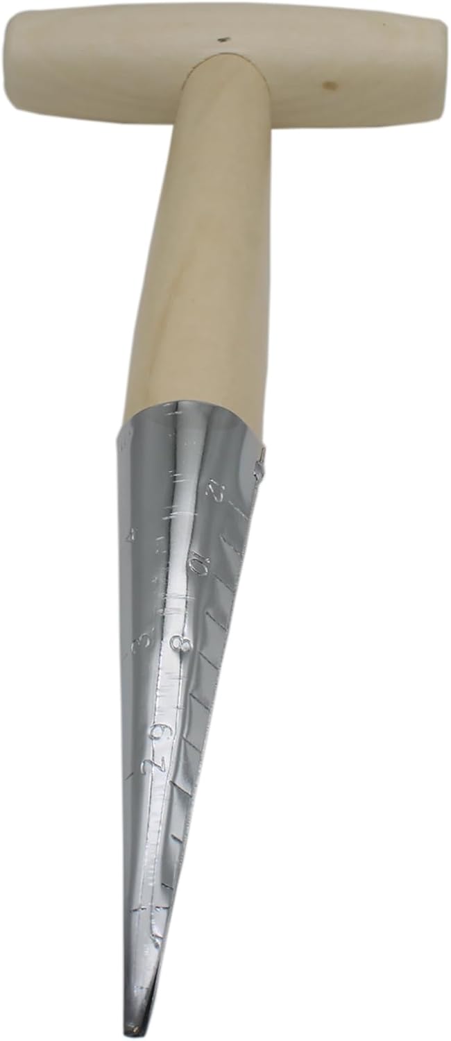 Garden Hand Dibber Seed Planter Tool Stainless Steel Sow Dibbler with Wooden Handle Garden Hole