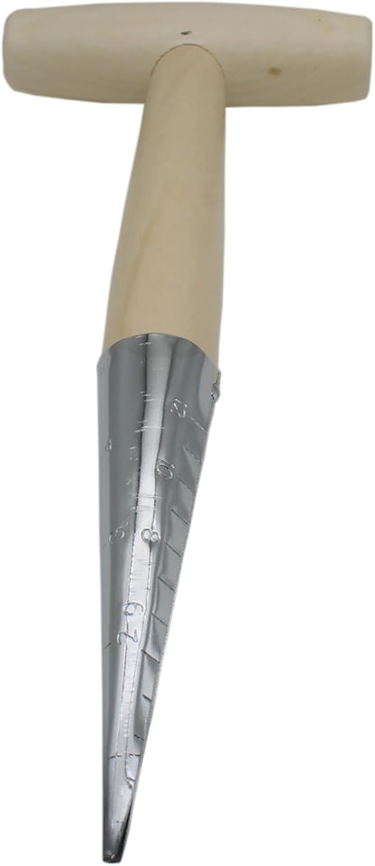 Garden Hand Dibber Seed Planter Tool Stainless Steel Sow Dibbler with Wooden Handle Garden Hole