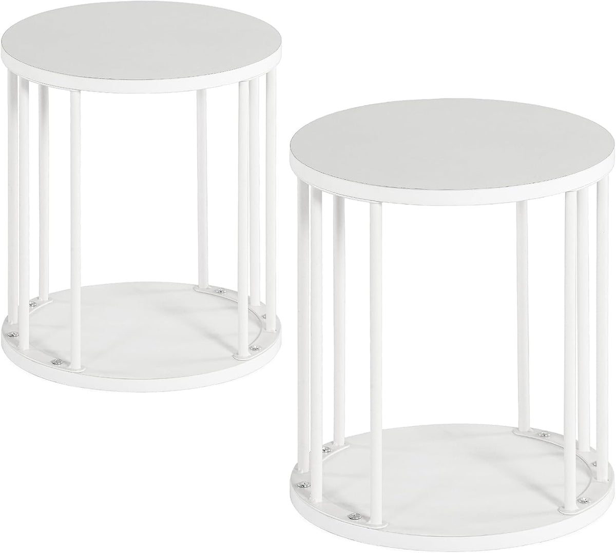 HDANI Wooden Stool Set of 2 for Kids,Adults,300lbs Load Capacity Garden Round Wood Stool,Non-Slip