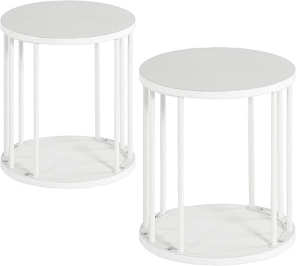HDANI Wooden Stool Set of 2 for Kids,Adults,300lbs Load Capacity Garden Round Wood Stool,Non-Slip