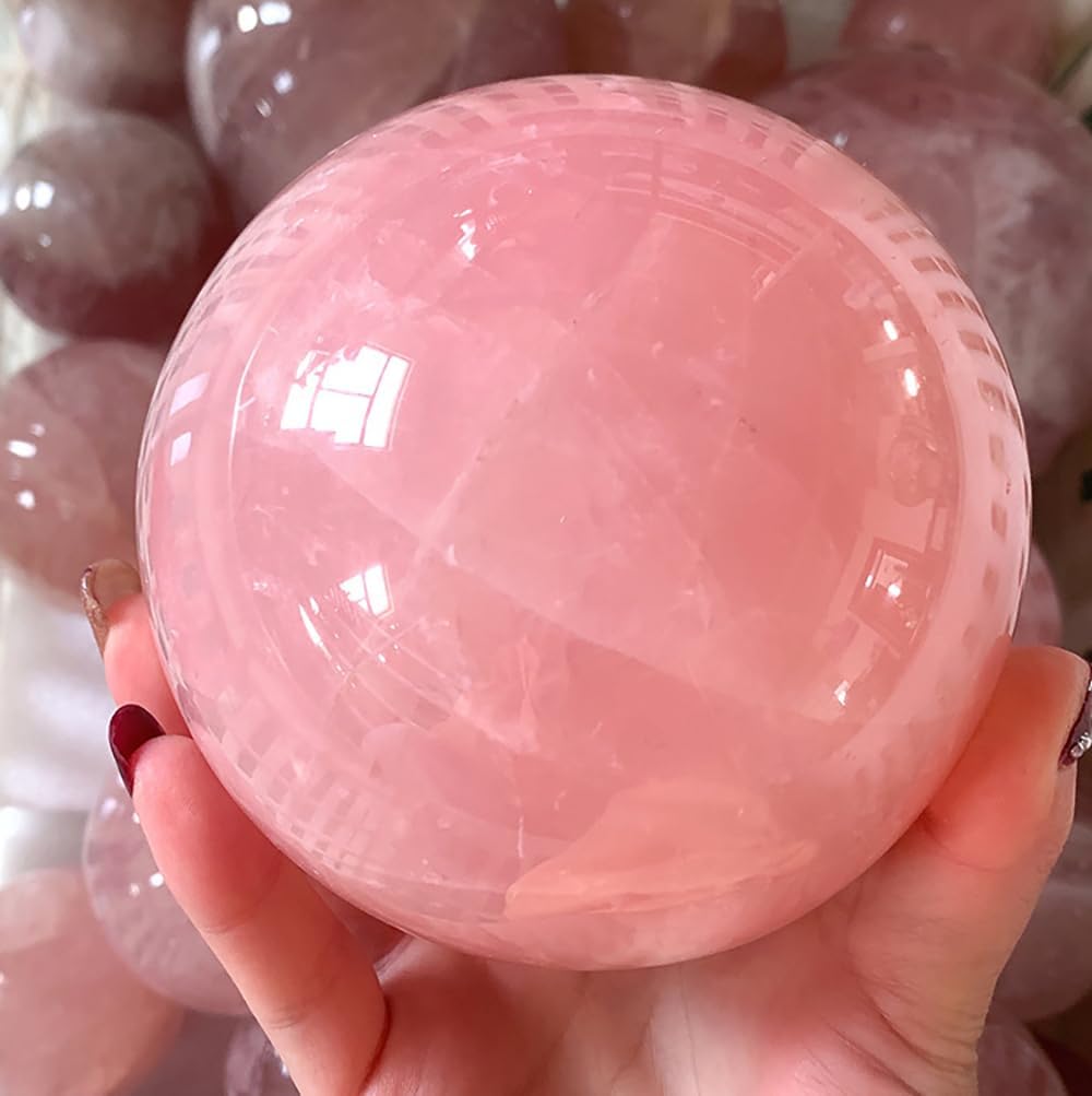 6-7CM/2.36-2.76inch Natural Crystal Ball Rose Quartz Sphere Polished Divination Ball Decorative