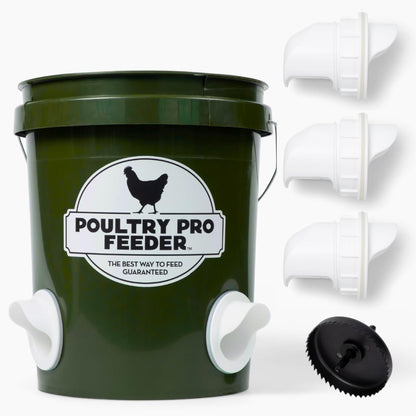 The Original Poultry Pro DIY Chicken Feeder | 3 Ports Poultry Feeders for Chicken Coop | Use for