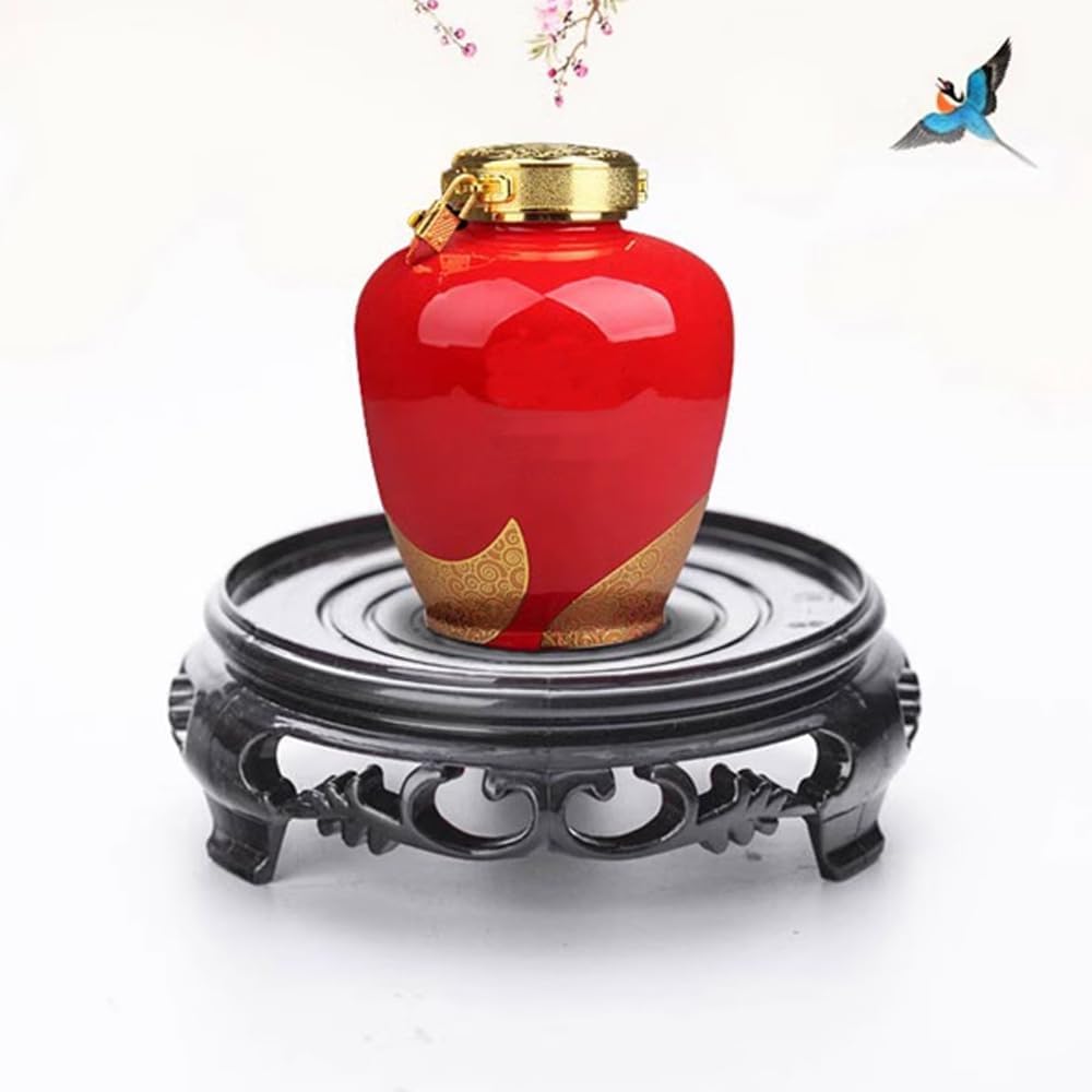 GOLDY&WENDY 7 Inch Round Vase Planter Display Stand Handmade Oriental Home Decoration Base Pedestal