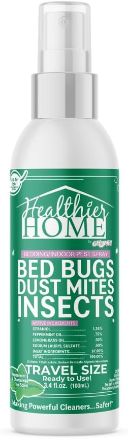 CHOMP! Travel Size Bed Bug & Insect Repellent, Natural, TSA Approved Indoor Pest Control Spray for