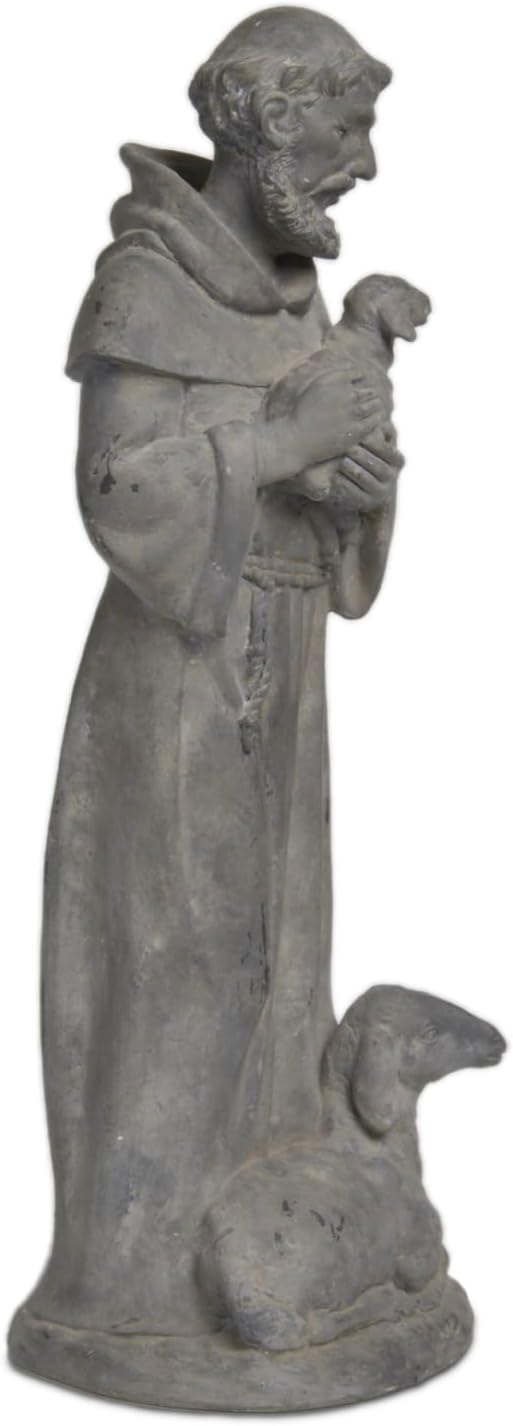 Newman House Studio Vintage St Francis Garden Statue - 15.2 Inch Resin Patron of Animal Figurine