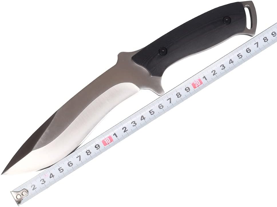 MASALONG kni227 dog leg straight fxied blade Bowie full tang Hunting Knife with Leather Sheath for