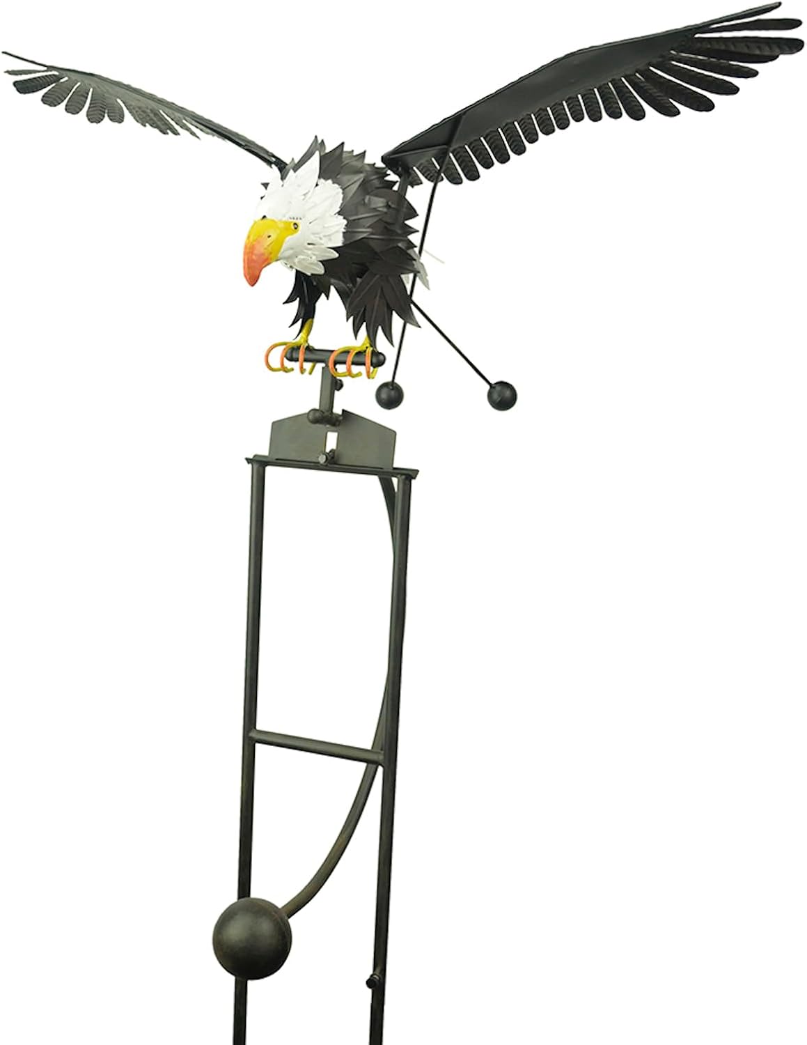 Red Carpet Studios Garden Stake Metal Rocker Gardening Yard Art, 58.5" Tall with 38" Wingspan, Bald
