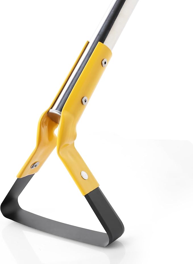 Yocada Hoe Garden Tool Hoe 61” Long Handle Stainless Steel Hoe Heavy Duty for Weeding Grass Roots