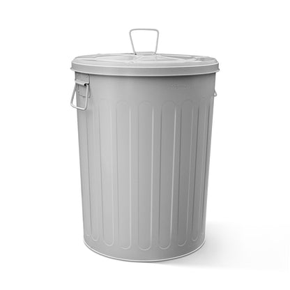 Plexon Large Metal Trash Can with Lid 20 Gallon, Decorative Outdoor Trash Can Heavy Duty Galvanized