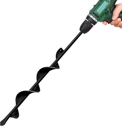 LONGRUN Auger Drill Bit for Planting-1.7"x15" Planting Auger, Garden Spiral Hole Drill Bulb Planter