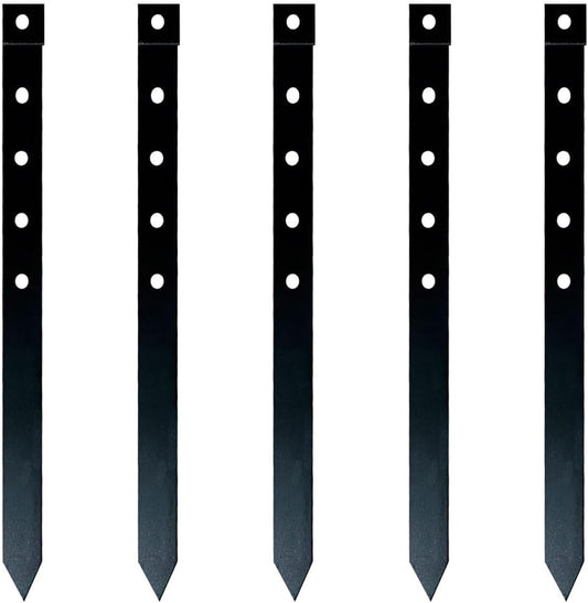60Pcs Metal Garden Landscape Edging Stakes,Black, 10inch anchoring Stakes Landscape Anchoring
