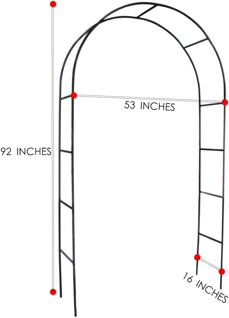1. GO Steel Garden Arch, 7'8" High x 4'5" Wide, Garden Arbor for Various Climbing Plant, Outdoor