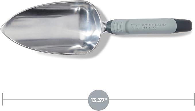 Woodland Tools Heavy Duty Garden Trowel – Full Tang Aluminum Construction, Extra Wide Scoop