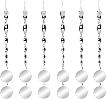 Bird Scare Rods with Reflective Discs Reflectors - Bird Spinner Scare Device of Twisting Rods and