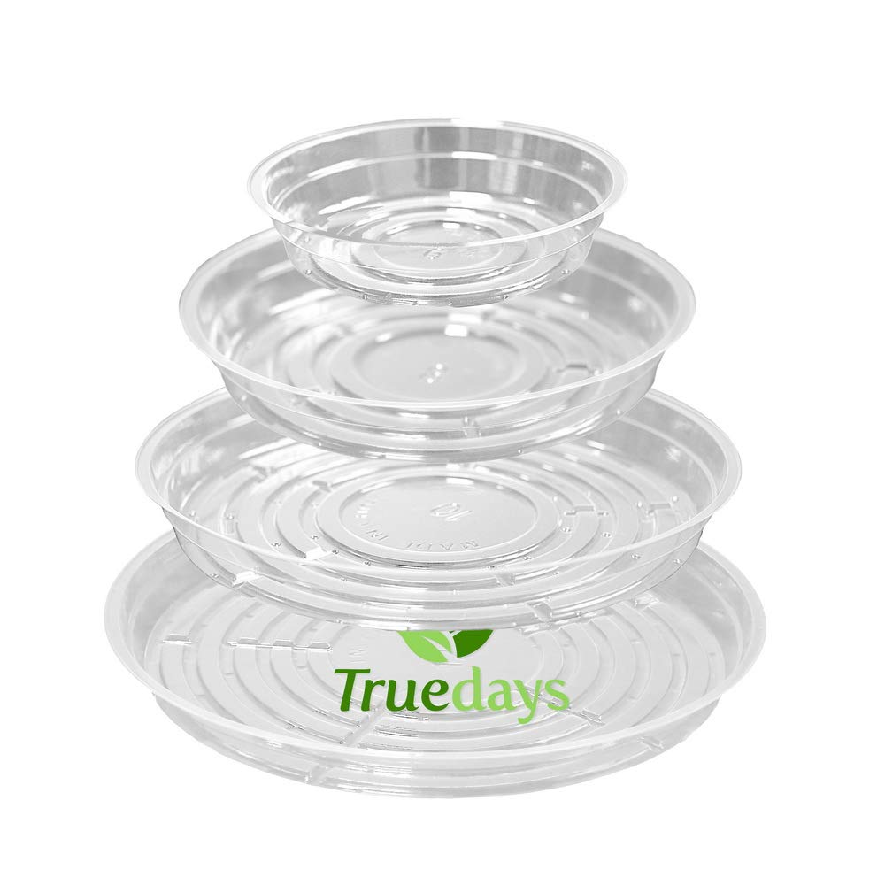 TRUEDAYS 20 Pack Plant Saucers (6 inch / 8inch / 10inch / 12inch) Clear Plant Saucers Flower Pot