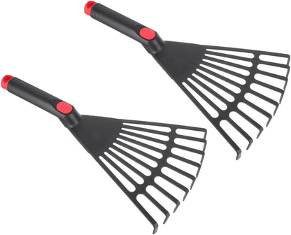 BESPORTBLE 2-Pack Small Hand Rakes - Lightweight Plastic Garden Rakes for Raised Garden Bed