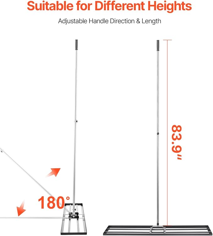 VEVOR Lawn Leveling Rake, Lawn Leveler with 83.9 in Handle, 48x10 in Ground Plate, Rust-Resistant