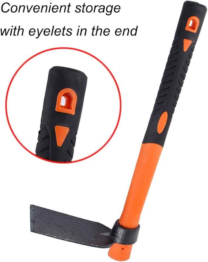 Single Head Hoe with Heavy Duty Forged Adze and Ergonomic Non-Slip Handle for Loosening Soil