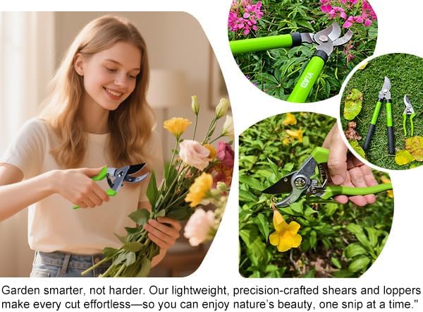 YIAD Loppers for Tree Trimming, Garden Shears Set-Heavy Duty Branch Cutter Pruning Shears Set