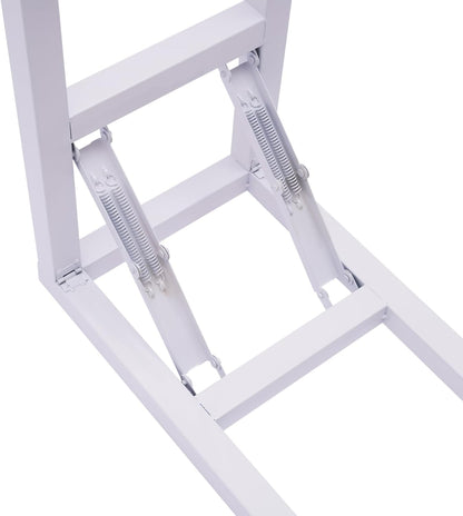 DYNAMI White Square Wedding Backdrop Stand,Metal Arch Backdrop Stand w/Foldable Base,Adjustable