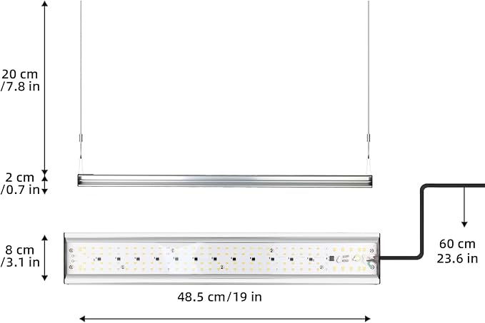 CANAGROW CG-400 LED Grow Lights for Indoor Plants, Upgraded Full Spectrum Plant Light with 5000K