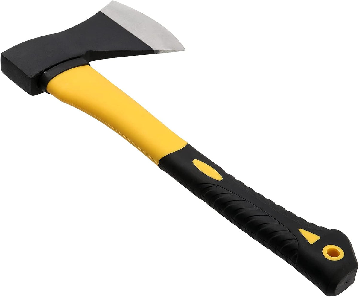 2 Pack 15 Inch Chopping Axe, Camping Axe with Rubber Cover, Forged Carbon Steel Heat Treated Blade