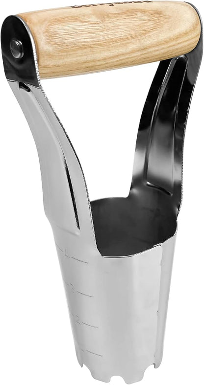 Berry&Bird Garden Bulb Planter with 4 Inches Depth Mark, Stainless Steel Gardening Bulb