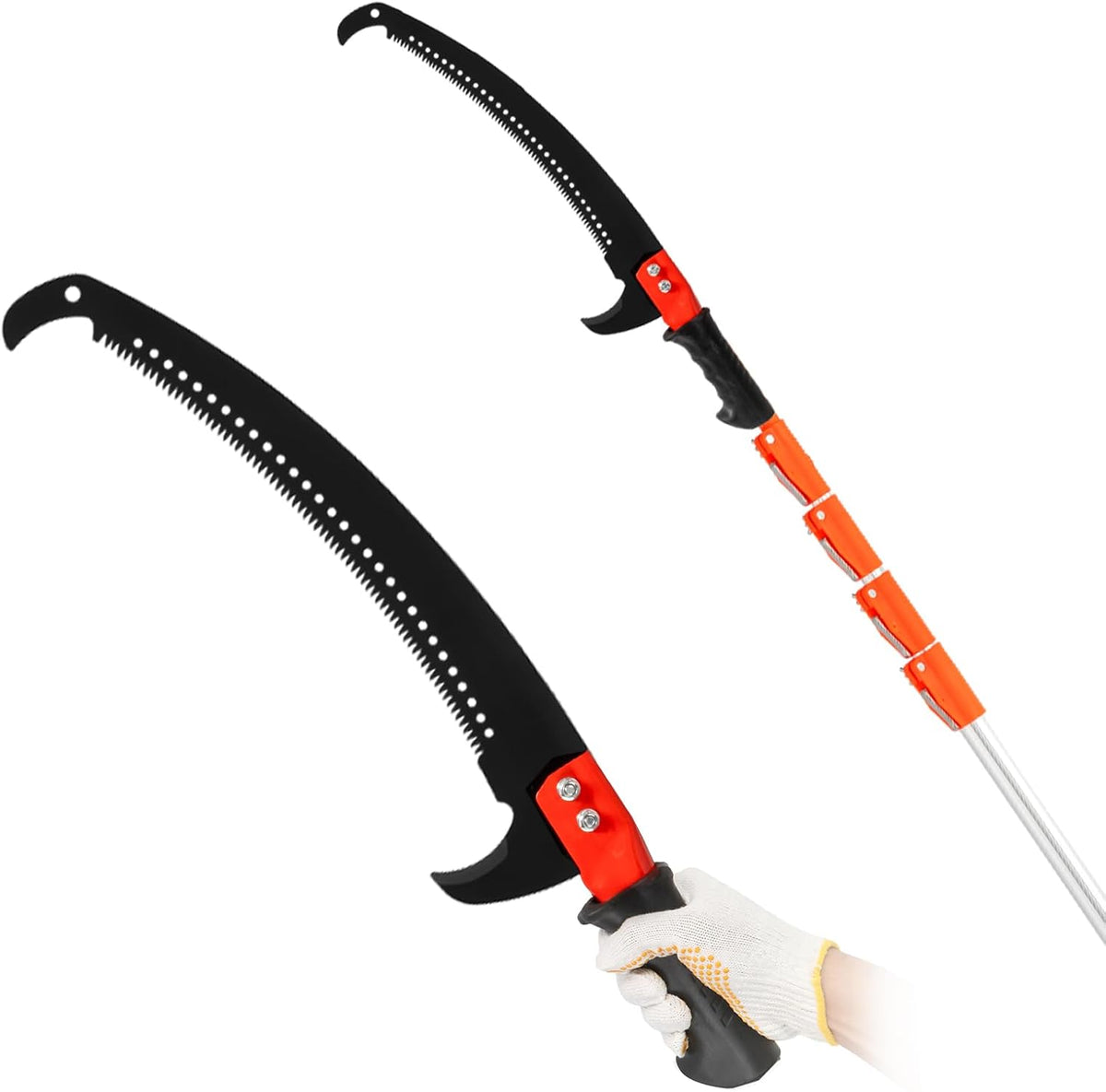 Outvita 7-24FT Telescoping Pruning Pole for Tree Trimming, Manual Pole Saws for Tree Trimmer with