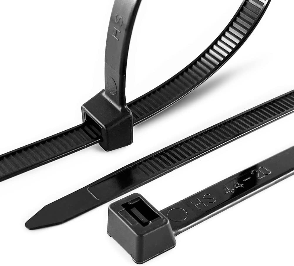 HS 10 Inch UV Resistant Wide Zip Ties (100 Pack) Plastic Cable Ties Heavy Duty Black Outdoor Zip