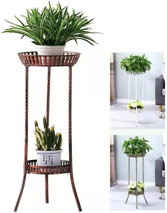 YANMENG Metal Iron High Plant Stand Indoor Outdoor, Sturdy Planter Stand, Corner Display Shelf