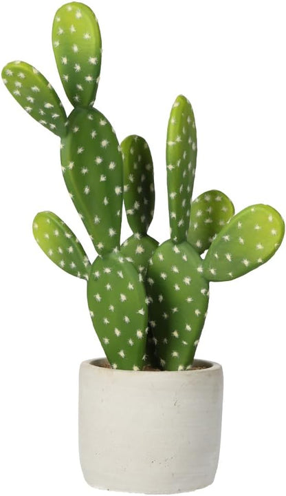 DILATATA 13' Small Fake Cactus Plant Potted 'Prickly Pear Cactus' Faux Cacti for Home Garden Office