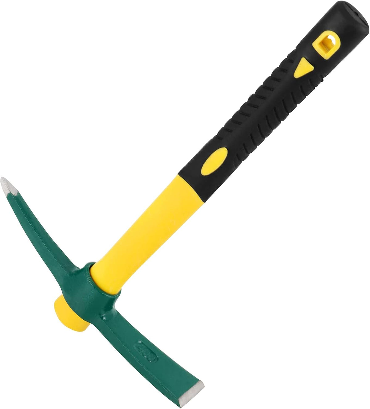 2 PCS 15 Inch Pick Mattock Hoe, Weeding Pick Axe with Fiberglass Long Handle Garden Tool for