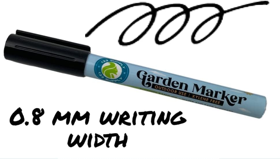 6 Pack Garden Marker Pen Permanent Markers Black (UV Fade Resistant Marker Pens for Plant Markers