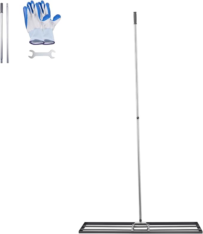 VEVOR Lawn Leveling Rake, Lawn Leveler with 83.9 in Handle, 48x10 in Ground Plate, Rust-Resistant