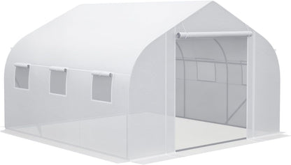 Outsunny 11.5' x 10' x 6.5' Walk-in Greenhouse, Tunnel Green House with Zippered Mesh Door and 6