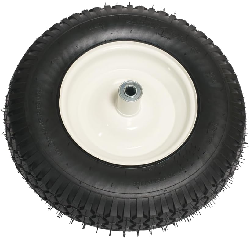 SCENIC ROAD Wheelbarrow Replacement Tire, 16" Wheel with Bearing and Grease Fitting, 4-Ply Knobby