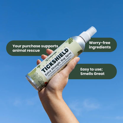 Cedarcide Extra- Strength Tickshield | Deep Woods Cedar Oil Tick & Mosquito Repellent Spray Kills &