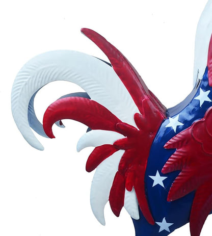 Rooster Statue Creative Chicken Animal Sculpture Garden Decoration Metal Yard Art for Patio Lawn
