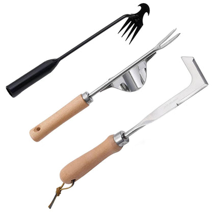 3 Pack Weed Puller Tool, Manual Hand Weeder Paver, Crack Weeder, Stainless Steel Crevice Weeding