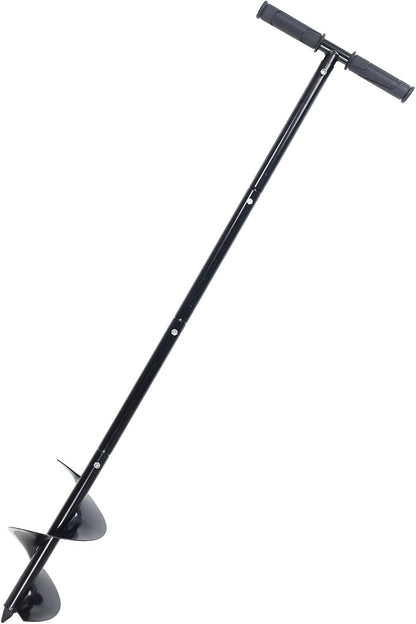 Post Hole Digger Manual 6" x 41" Garden Auger Spiral Drill with T Shaped Handle for Digging