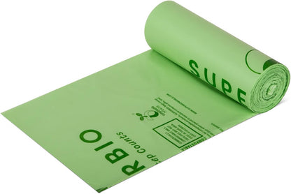 SUPERBIO 33 Gallon Compostable Yard Waste Bags, Lawn & Leaf Bags, 40 Count, ASTM D6400, BPI and OK