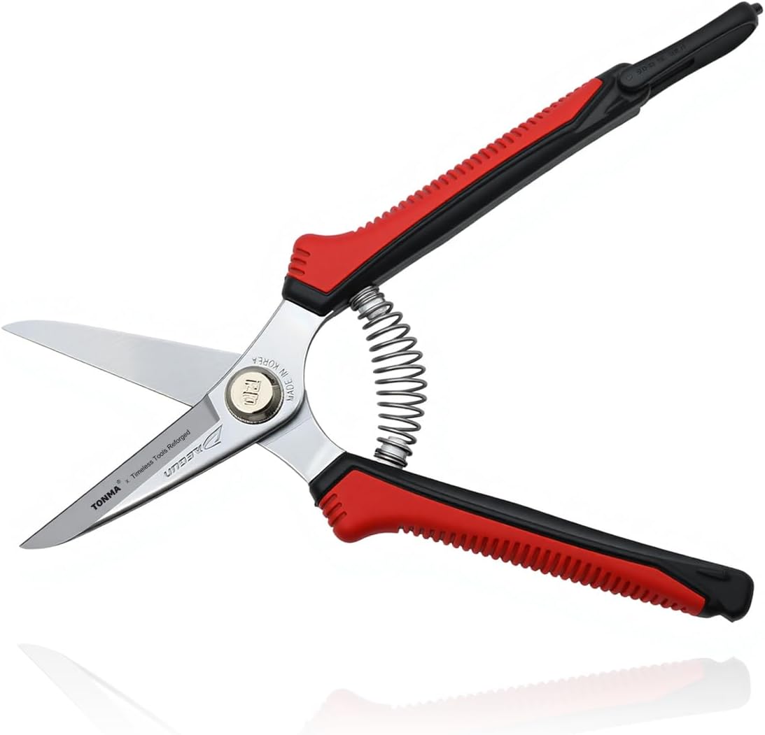 TONMA Pruning Scissors [Made in Korea] 7.5" Rugged yet Lightweight Pruning Shears for Gardening