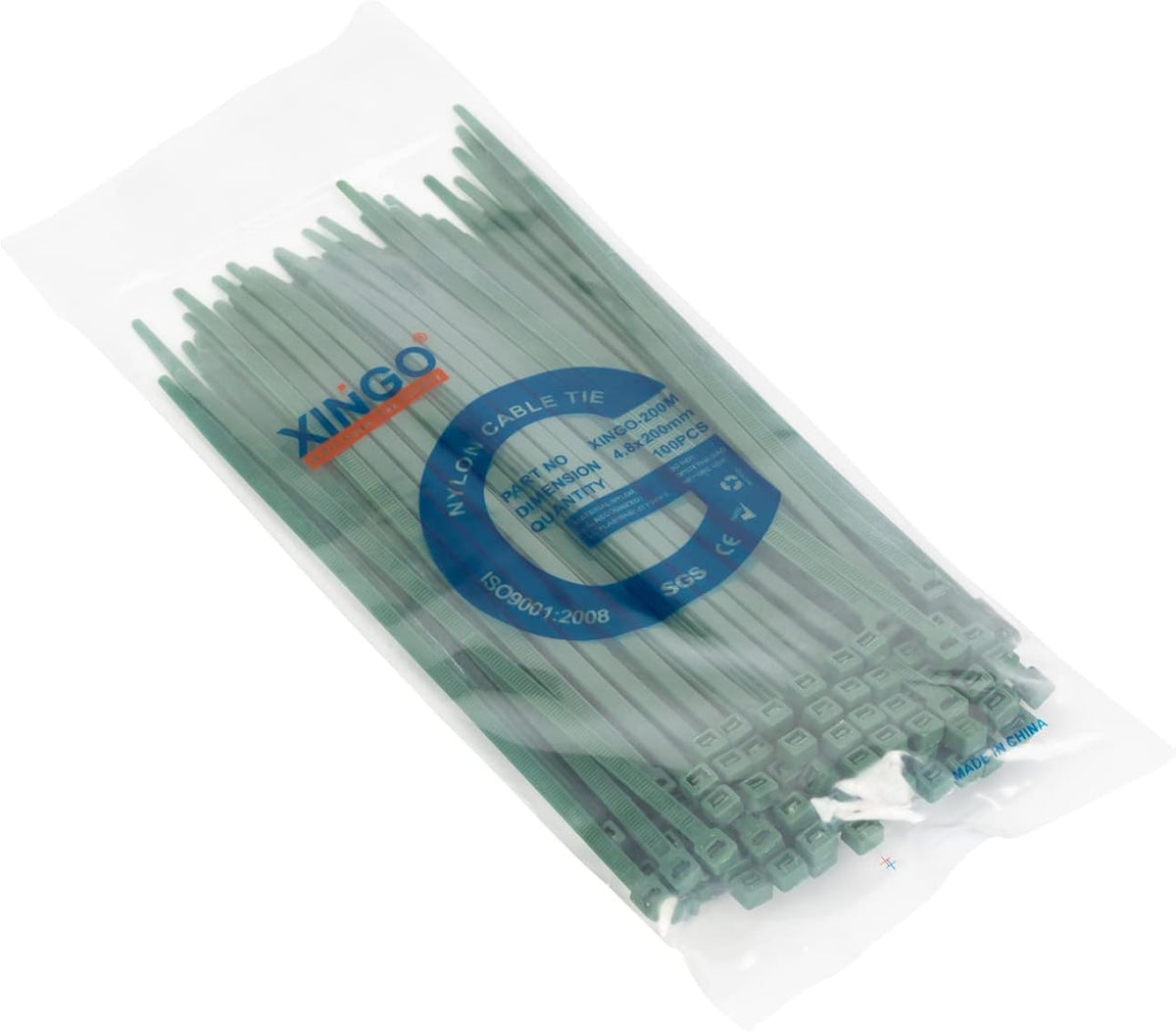 XINGO 100PCS Cable Zip Ties Heavy Duty, Premium Nylon Plastic Wire Ties with 50 Pounds Tensile