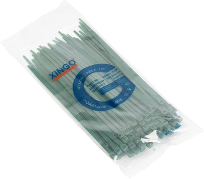 XINGO 100PCS Cable Zip Ties Heavy Duty, Premium Nylon Plastic Wire Ties with 50 Pounds Tensile