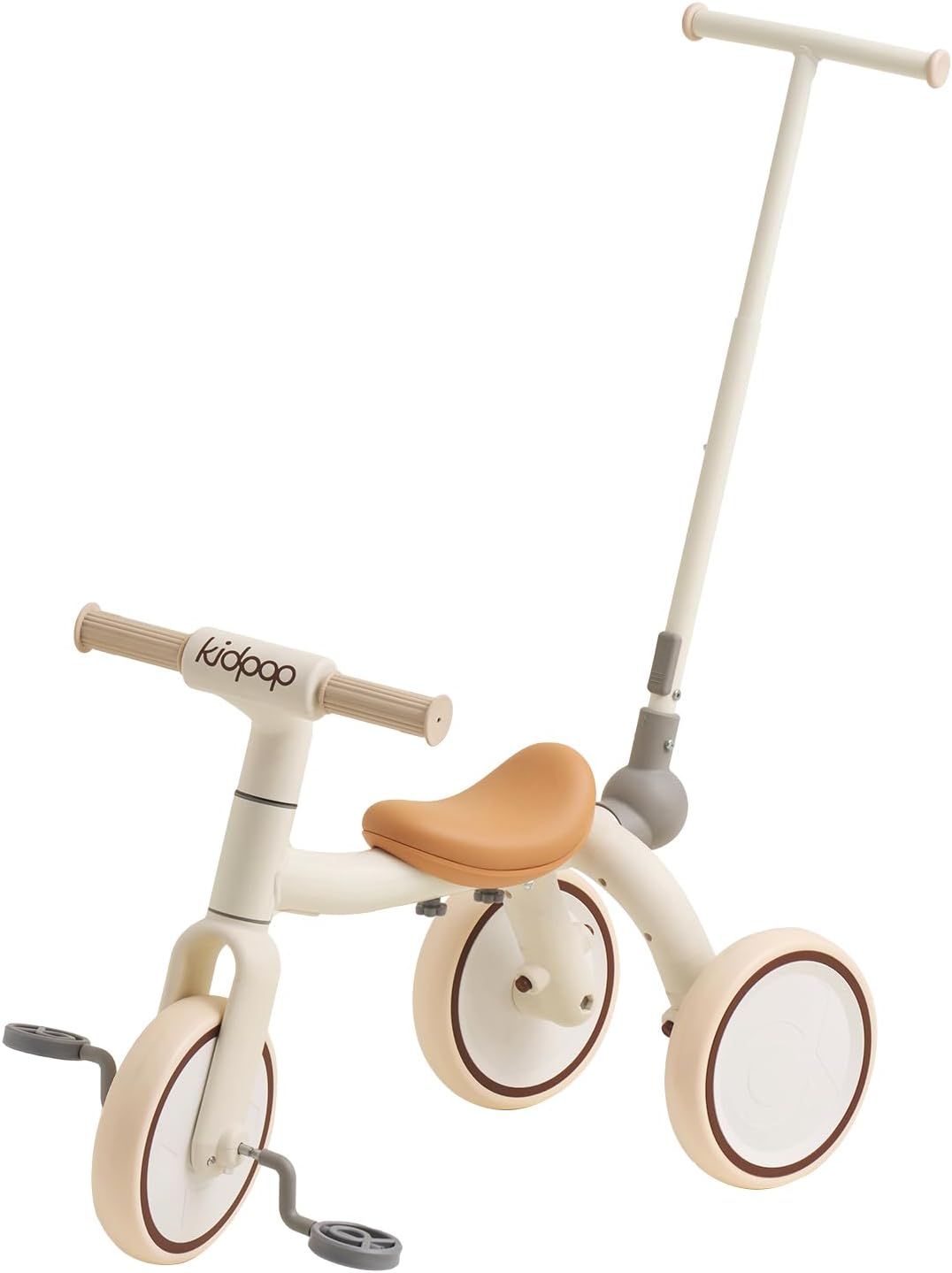 4-in-1 Toddler Tricycle with Adjustable Push Handle for 1-4 Year Old,Birthday Gift and Toy for Boys