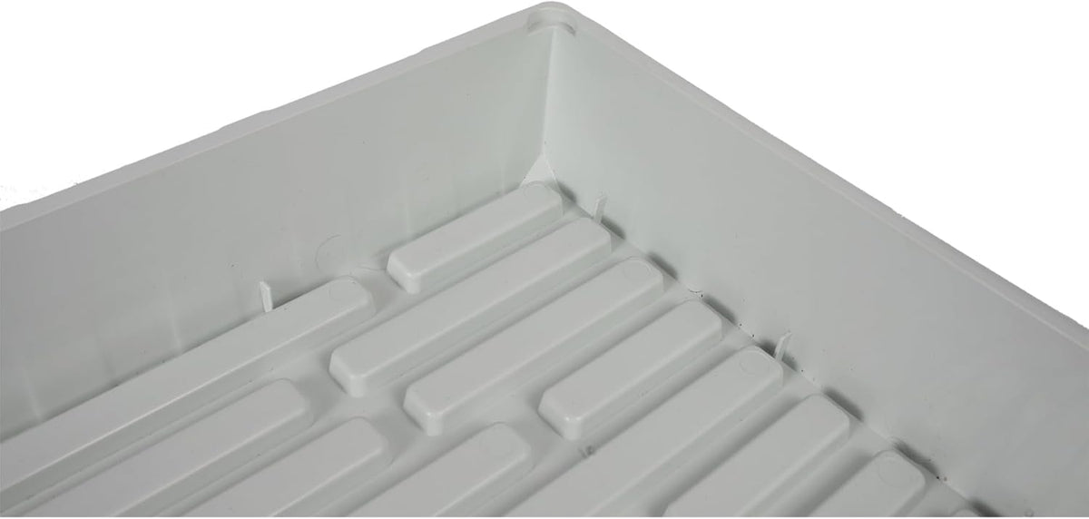 SUNPACK 10" x 20" Mega Plastic Seed Starting Tray, White, 2.5" (Pack of 10) - No Drainage Holes